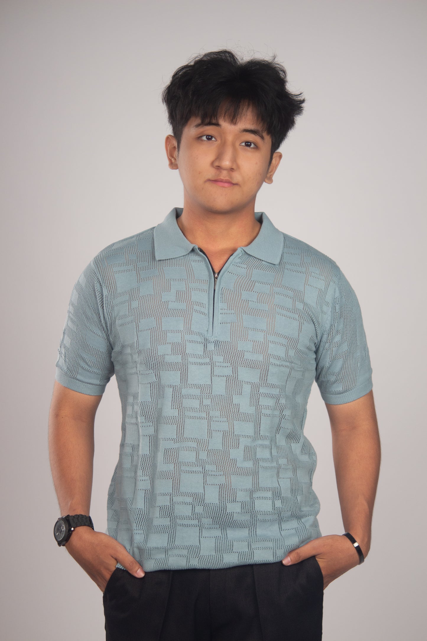 The Semblance Sky blue Polo T-Shirt