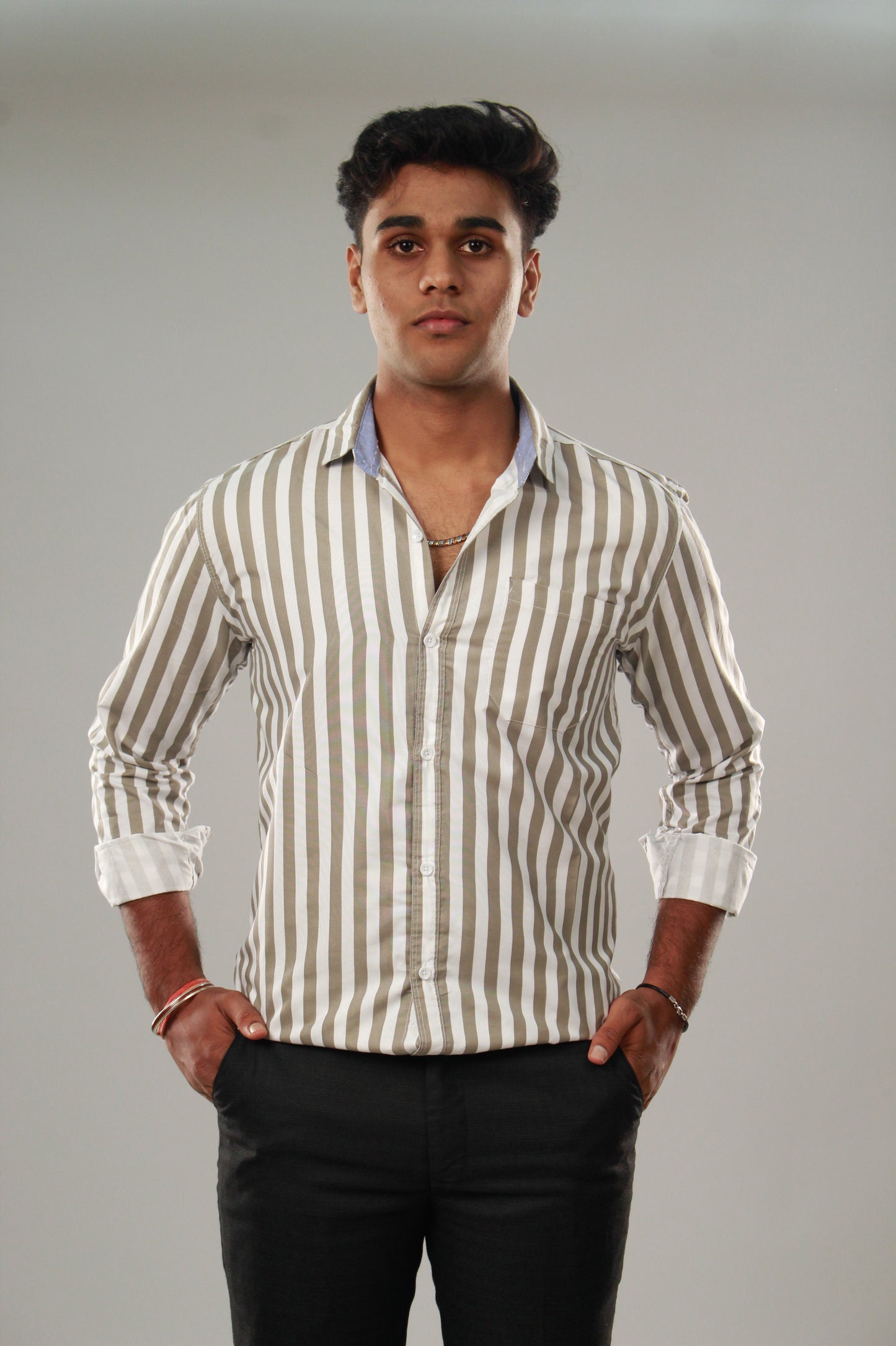 Classy Stripe Brown Shirt